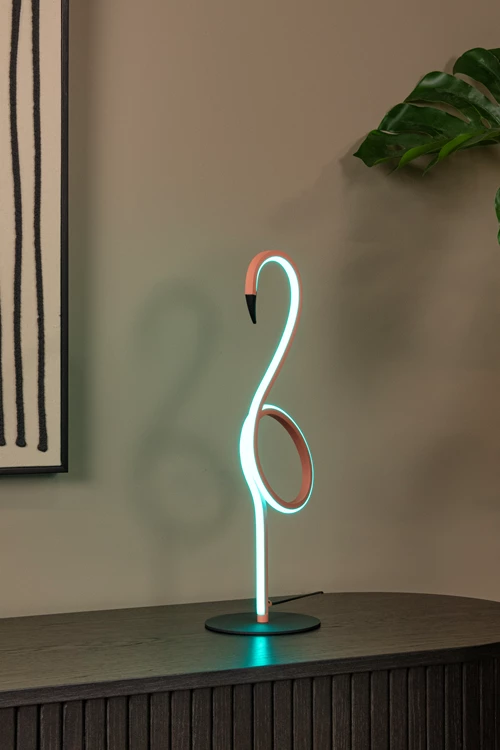 Lucide FLAMINGO - Lampe de table - LED Dim. - Rvb - Rose - ambiance 4